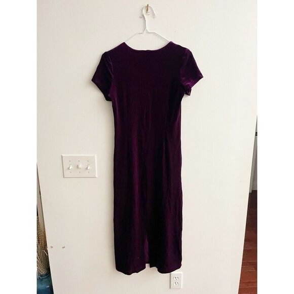 Vtg Maggie Breen Girls Purple Velvet Dress 14 Maxi Formal Holiday Plum Party - Picture 4 of 9
